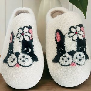Frenchie Boston Terrier French Bulldog Cozy Slippers Multiple Sizes